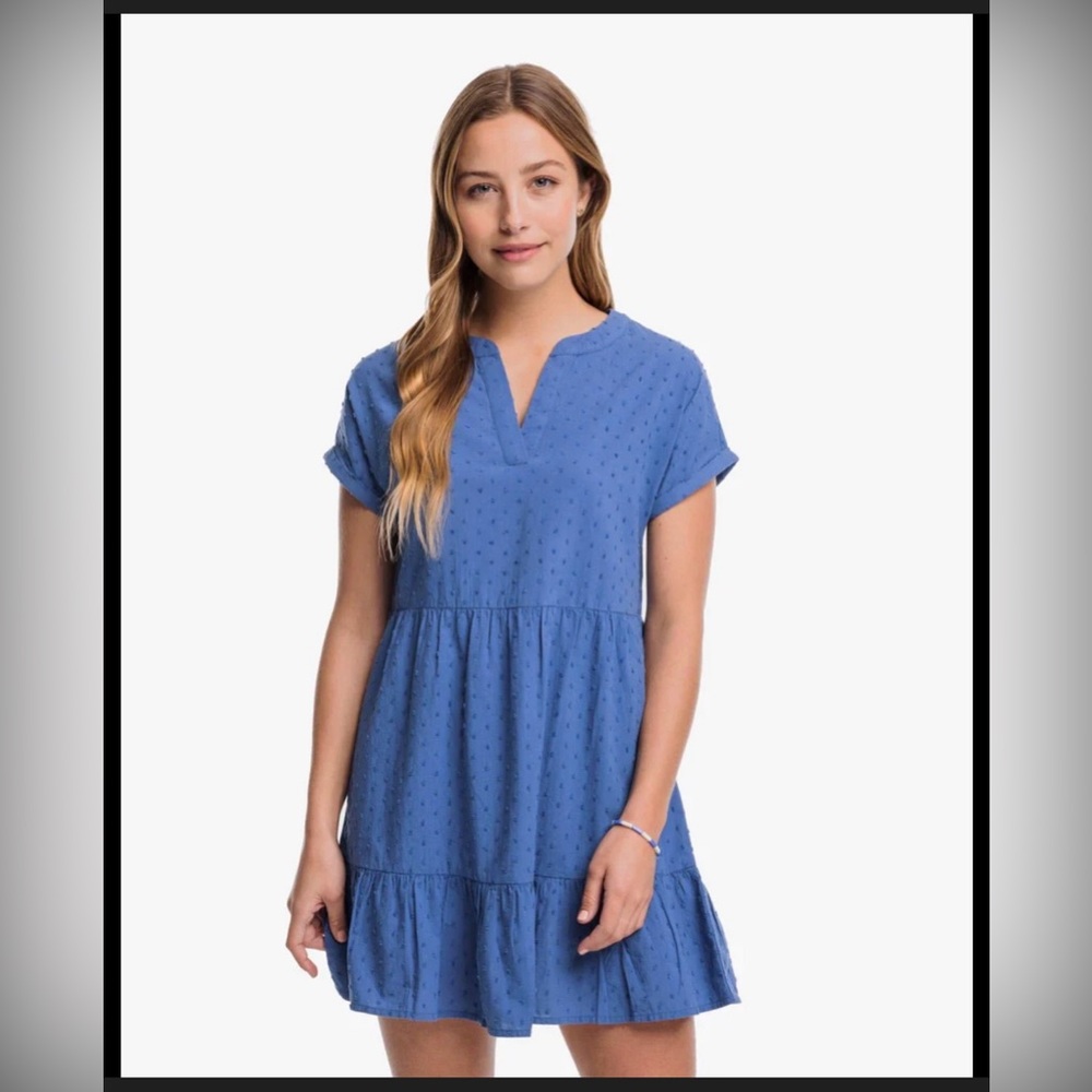 Southern Tide Coastal Cotton Swiss Dot Dress Size small